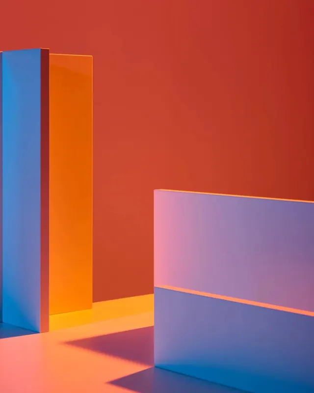 Geometric 3D Abstract Composition, minimal, geometric, vibrant