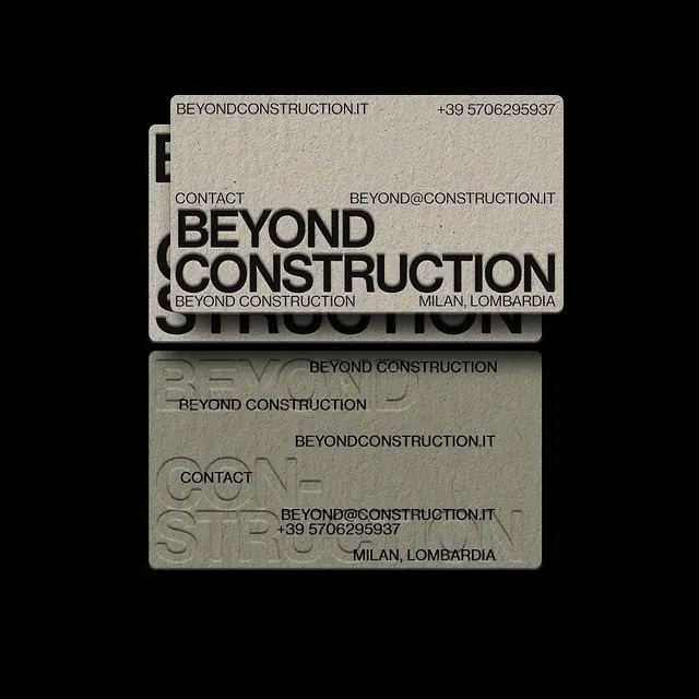 Beyond Construction Identity Mockup, minimal, swiss, monochrome