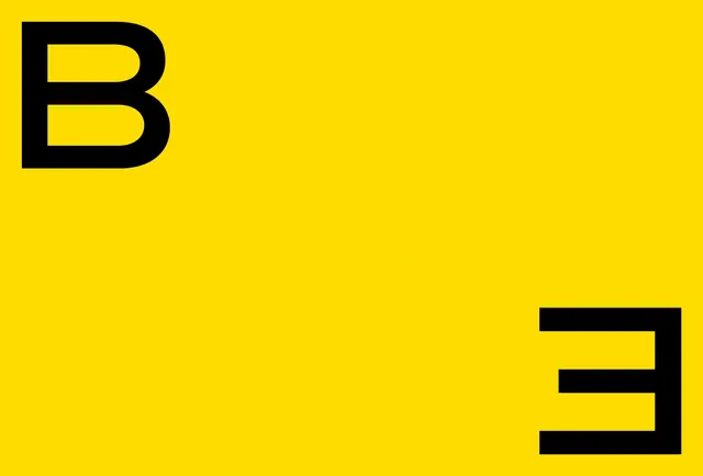 Geometric Letterform Composition, minimal, swiss, vibrant