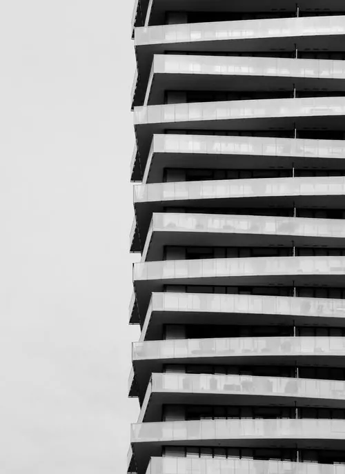 Modernist Architectural Facade, minimal, monochrome, monochrome