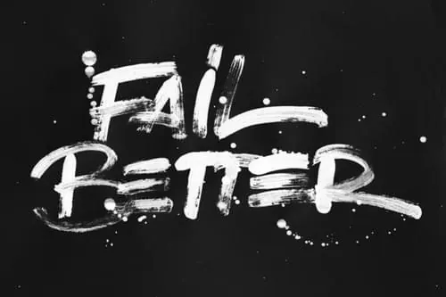 Fail Better Wordmark, brutalist, monochrome, high-contrast