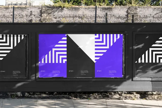 Geometric Abstract Identity Mockup, minimal, swiss, high-contrast