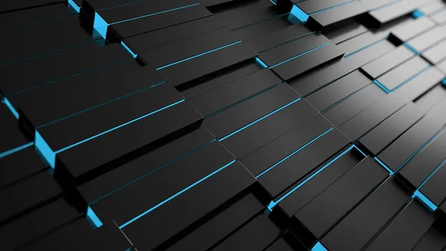 Abstract Geometric 3D Blocks, minimal, dark-mode, dark