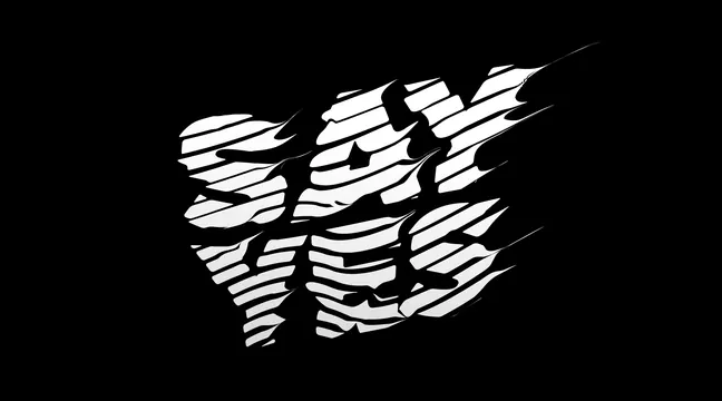 Say Yes Wordmark, brutalist, neo-brutalist, high-contrast