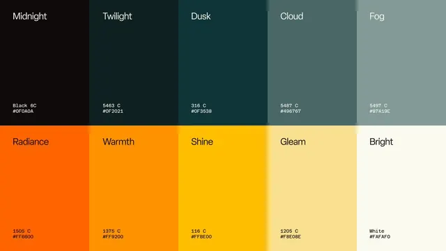 Color Palette and Mood Reference, minimal, boxed, dark