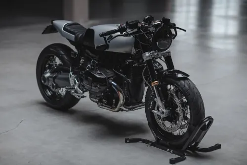 Black Sport Motorcycle Mockup, minimal, luxury, dark