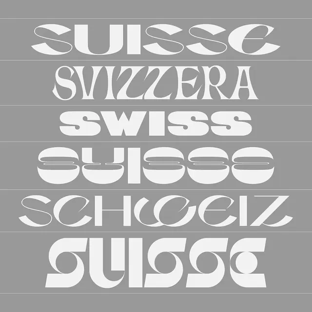 Swiss Language Wordmark Study, swiss, minimal, monochrome
