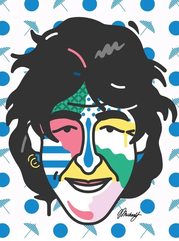Abstract Portrait Illustration, playful, illustrated, vibrant