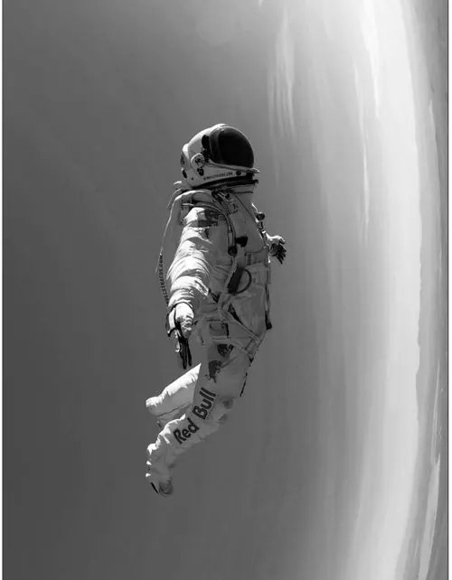 Astronaut in Space, monochrome, photographic, monochrome