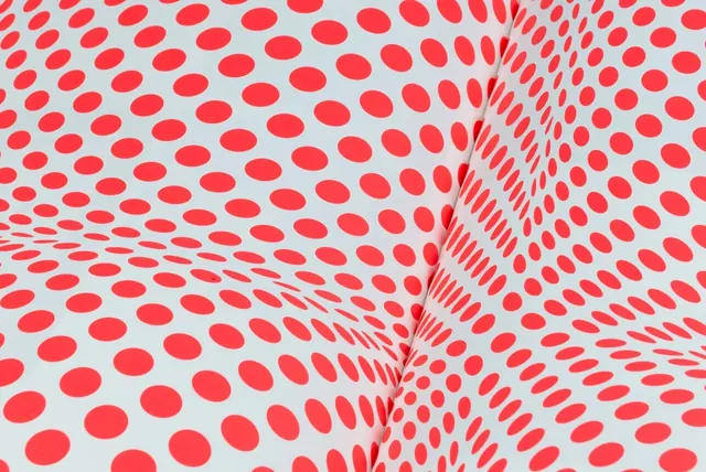 Red Polka Dot Wave Pattern, geometric, abstract, high-contrast
