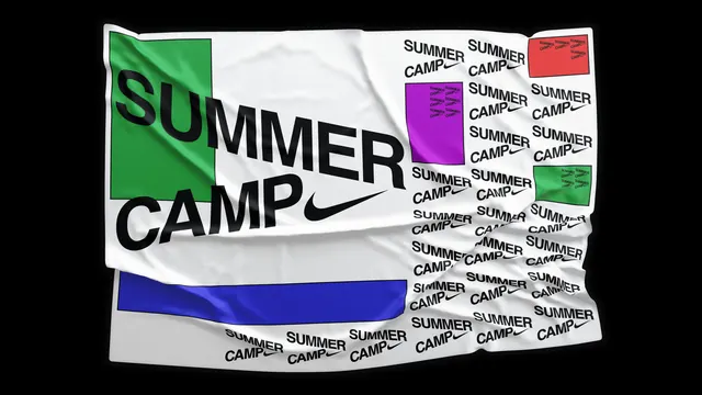 Summer Camp Typography Collage, maximalist, brutalist, vibrant