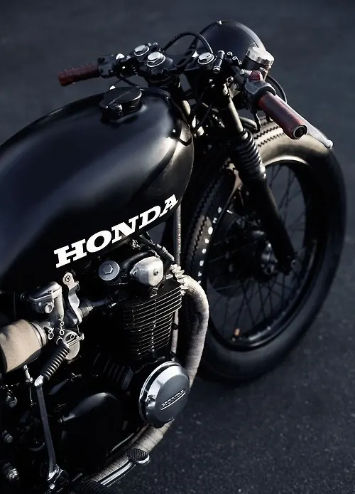 Honda Motorcycle Close-up, photographic, dark-mode, dark