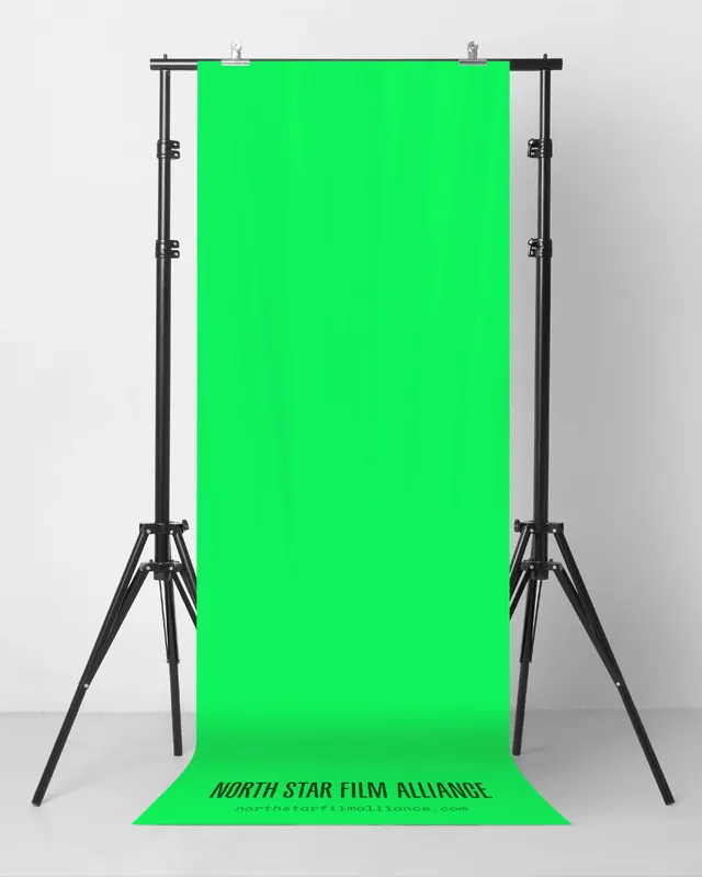 Green Screen Backdrop Mockup, minimal, corporate-clean, vibrant