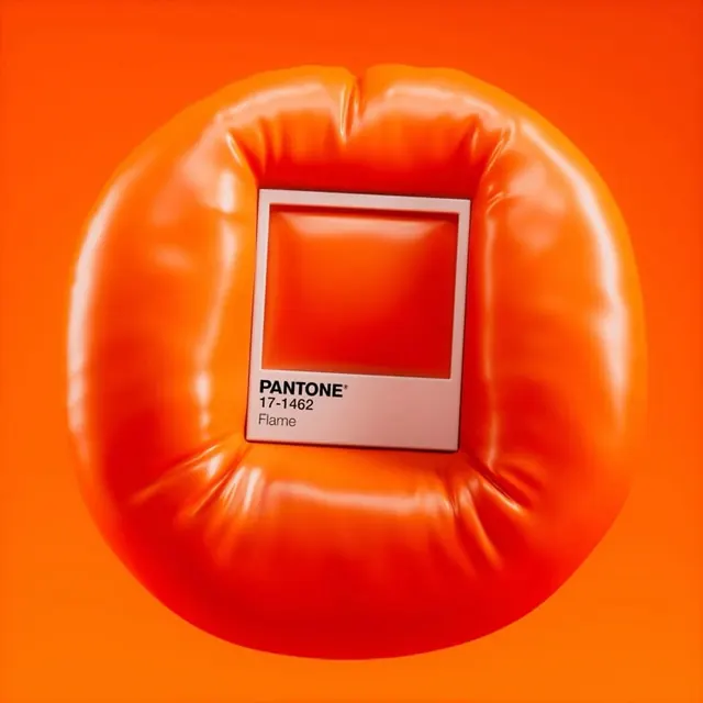 3D Inflated Pantone Swatch, minimal, 3d-render, vibrant