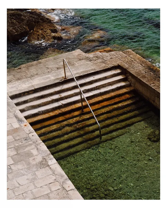 Stone Steps into the Sea, photographic, organic, earthy