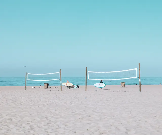 Beach Volleyball Scene, minimal, photographic, light