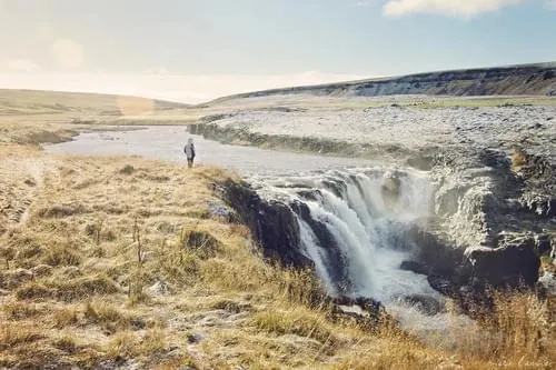 Waterfall Landscape Photograph, photographic, organic, earthy