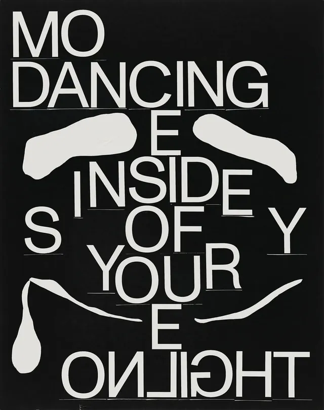 Moon Dancing Inside of Your Own Light Typography, brutalist, neo-brutalist, high-contrast