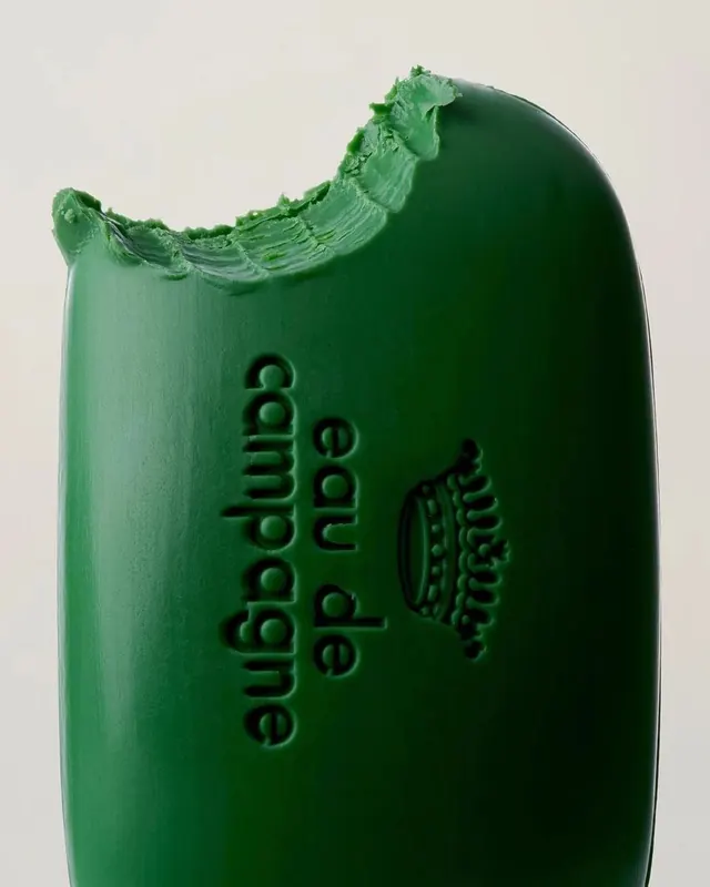 Green Glass Bottle Mockup, minimal, organic, vibrant