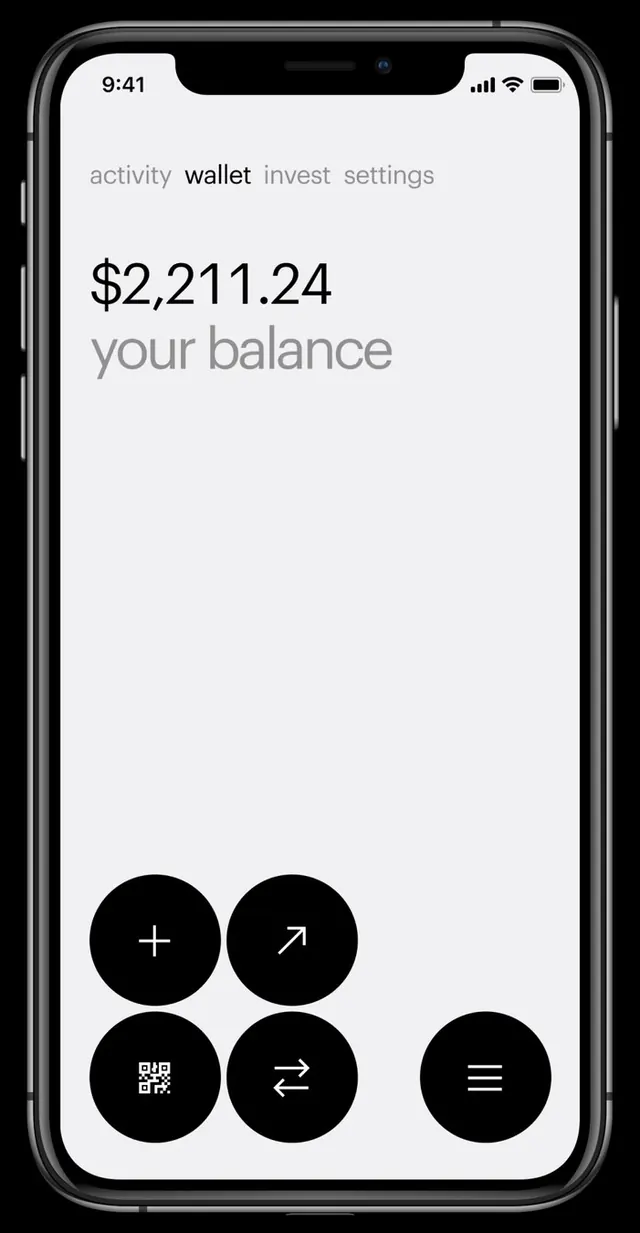 Wallet Balance UI Screen, minimal, light-mode, light
