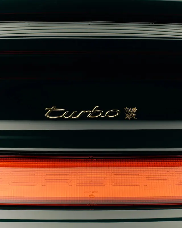 Turbo Wordmark on Automotive Surface, minimal, luxury, dark