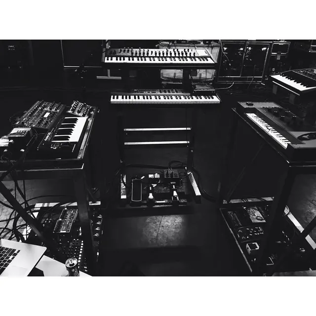 Digital Music Production Workspace Mockup, monochrome, technical, monochrome