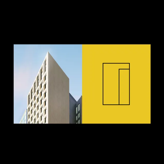 Architectural Line Art and Photography Composition, minimal, swiss, high-contrast