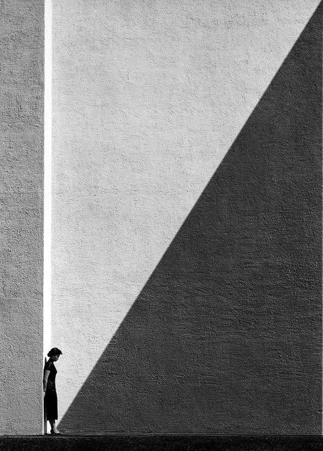 Minimalist Silhouette and Geometric Contrast, minimal, monochrome, monochrome