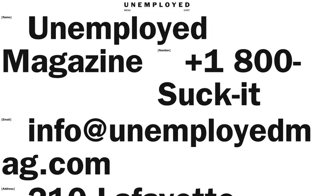 Unemployed Magazine Wordmark, brutalist, neo-brutalist, monochrome