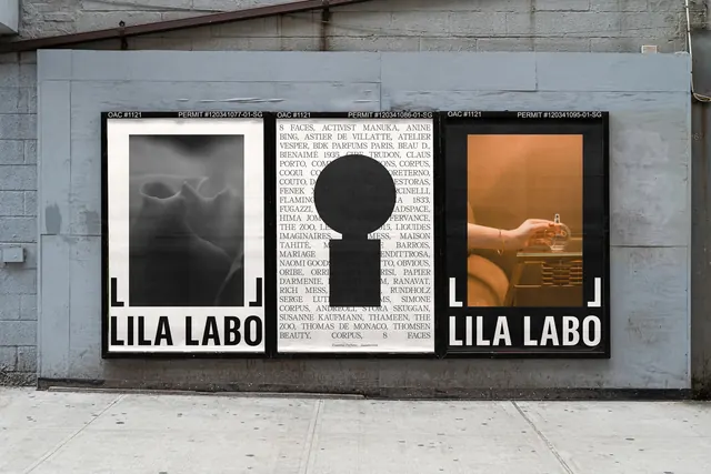 LILA LABO Identity Mockup, minimal, boxed, monochrome