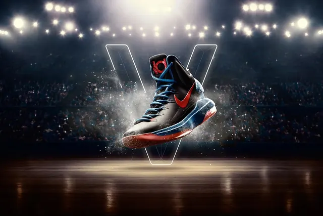Sneaker Showcase Poster, 3d-render, geometric, dark