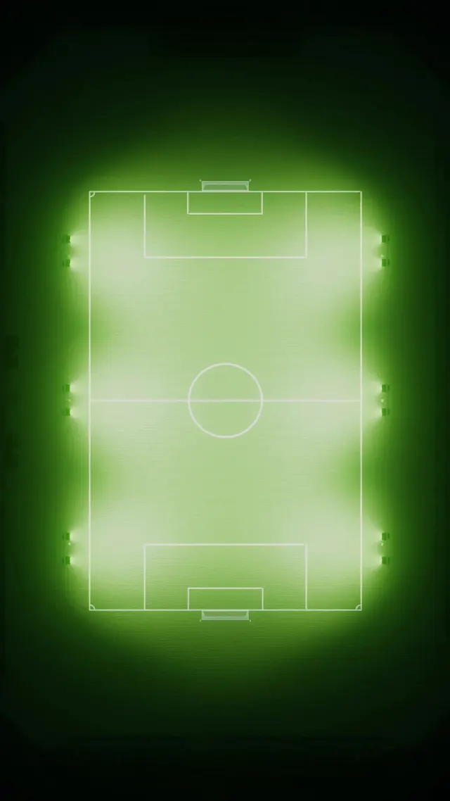 Neon Glowing Soccer Pitch, minimal, dark-mode, dark