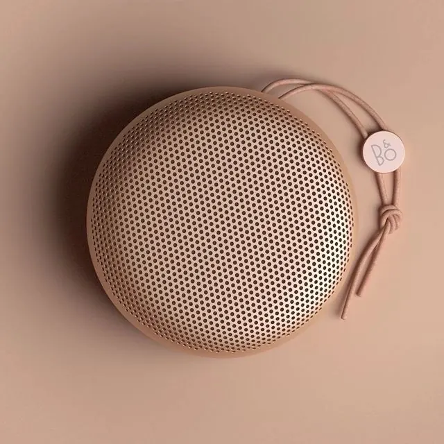 Circular Portable Speaker Mockup, minimal, photographic, muted