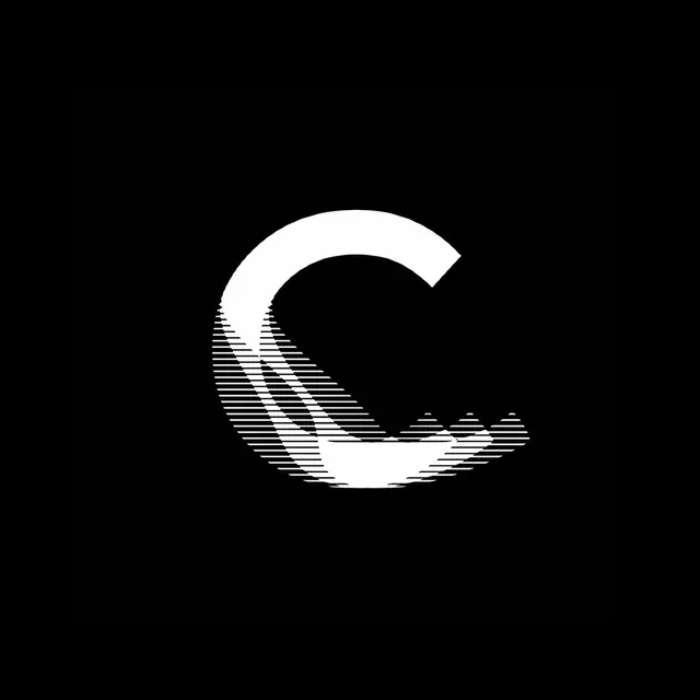 Abstract C Logo Design, minimal, monochrome, high-contrast