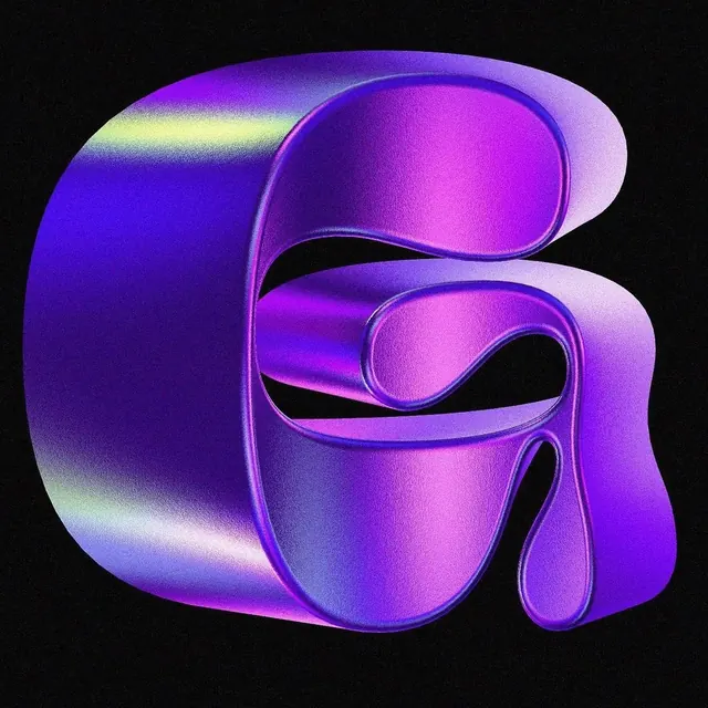 3D Gradient Letter 'e, gradient-heavy, 3d-render, vibrant