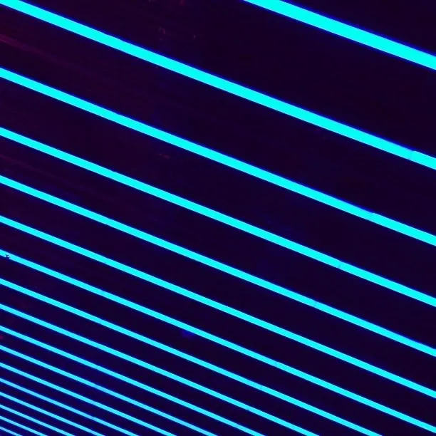 Neon Blue Perspective Lines, minimal, dark-mode, dark