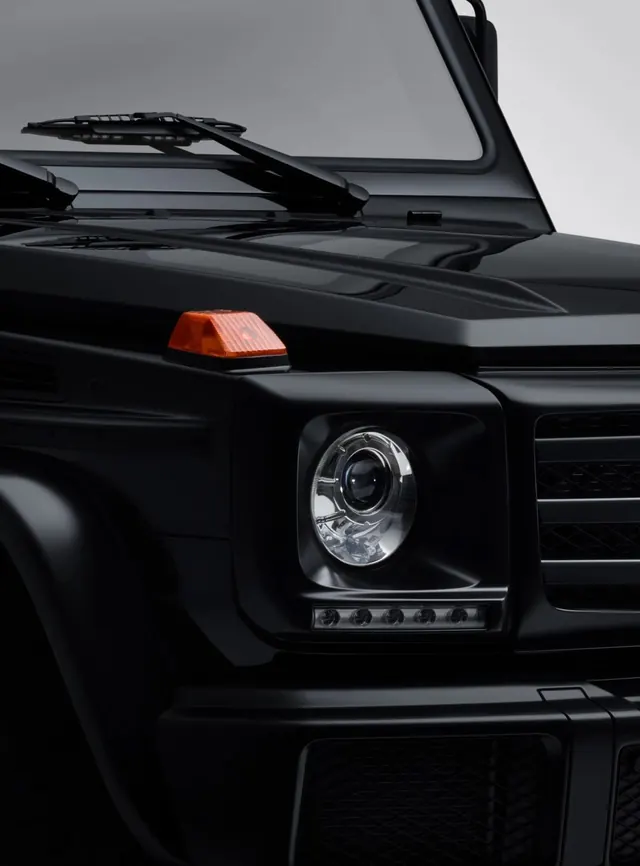 Frontal View of a Black SUV, photographic, technical, dark