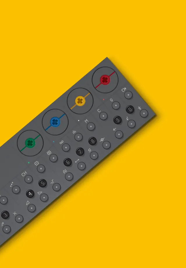 Remote Control Mockup, minimal, flat, high-contrast
