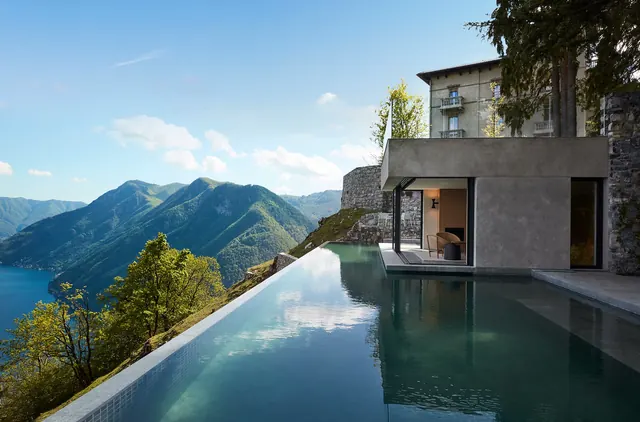 Infinity Pool with Mountain View, luxury, photographic, cool
