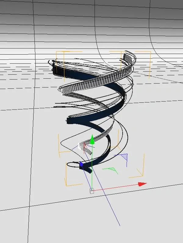 3D Spiral Data Visualization, technical, geometric, monochrome