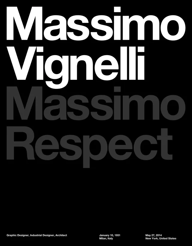Massimo Vignelli Massimo Respect Typography, minimal, swiss, monochrome