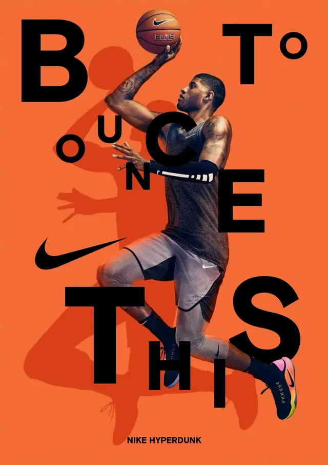 Nike Hyperzoom Poster Design, brutalist, photographic, high-contrast
