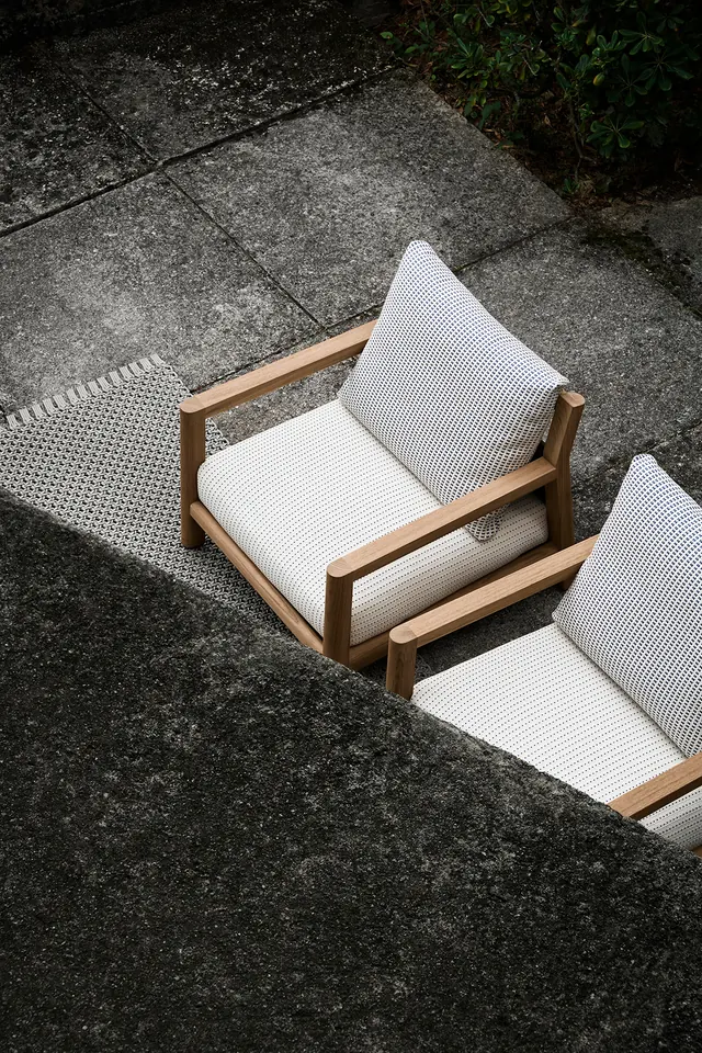 Minimalist Outdoor Seating Arrangement, minimal, photographic, monochrome