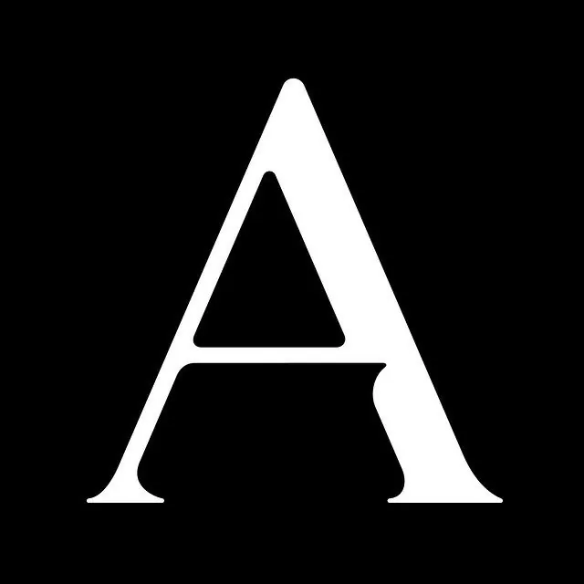 Serif Letter A Logo, minimal, monochrome, high-contrast