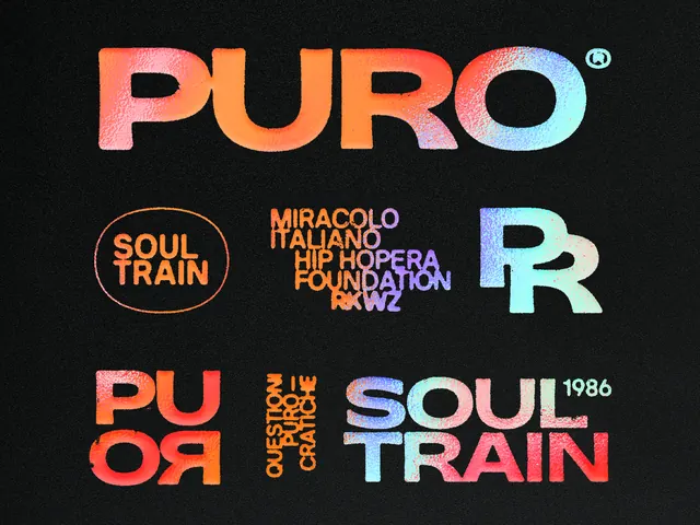 Soul Train & Miracolo Foundation Branding, gradient-heavy, retro, dark