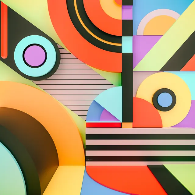 Geometric Abstract Composition, geometric, abstract, vibrant