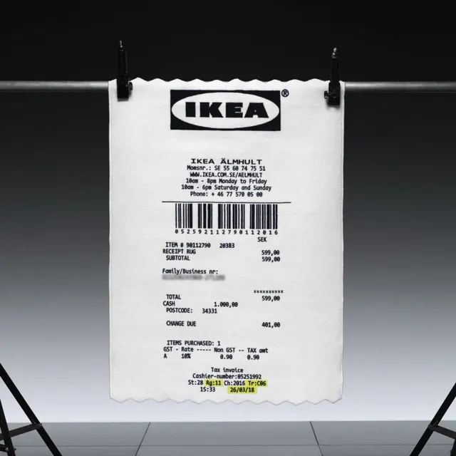IKEA Product Label Mockup, minimal, swiss, monochrome