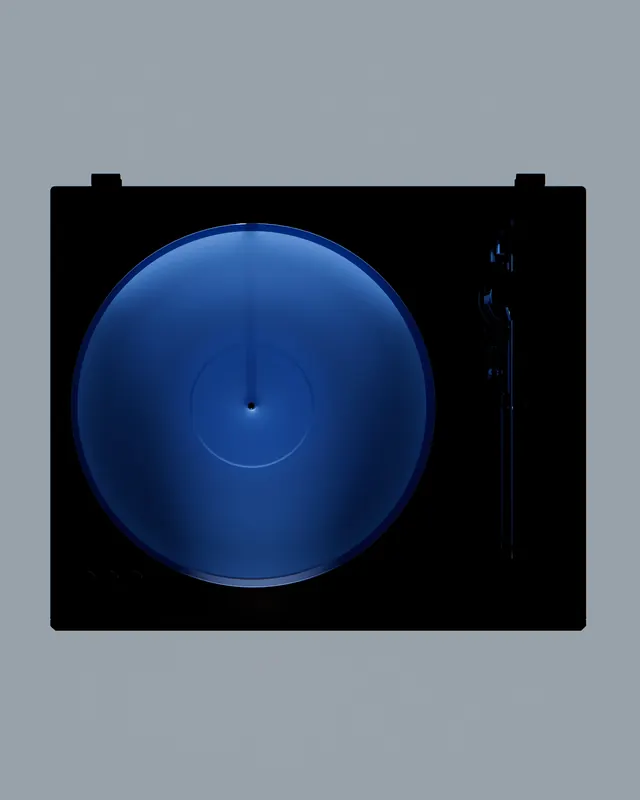 Blue Circular Abstract Graphic, minimal, dark-mode, dark