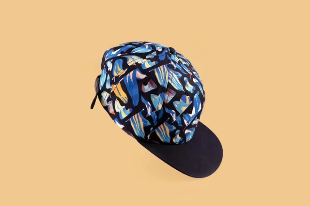 Abstract Patterned Beanie Mockup, playful, maximalist, vibrant