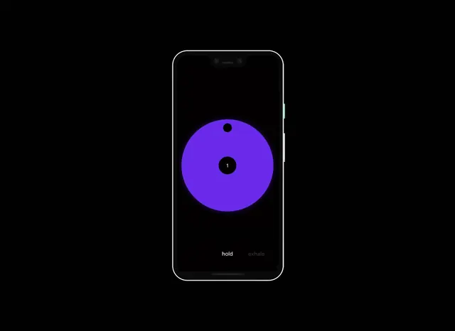 Smartphone Mockup with Abstract Graphic, minimal, dark-mode, dark